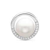 Подвеска из серебра с жемчугом и фианитами