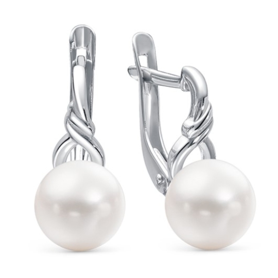 Серьги из серебра с жемчугом