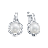 Серьги из серебра с жемчугом