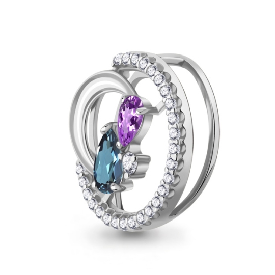 Подвеска из серебра с миксом камней