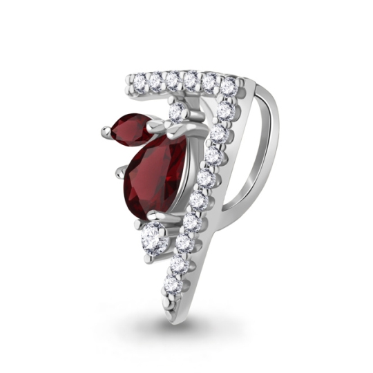 Подвеска из серебра с гранатами и фианитами