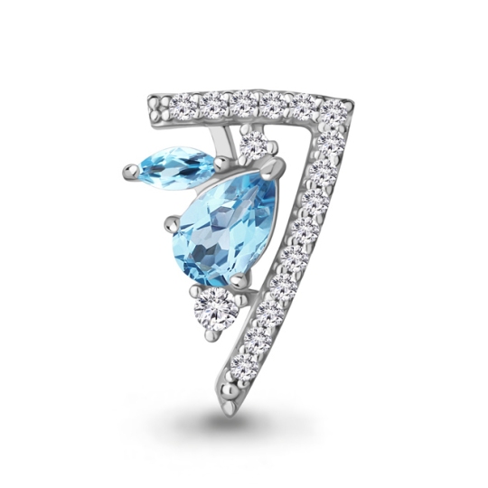 Подвеска из серебра с топазами Swiss и фианитами