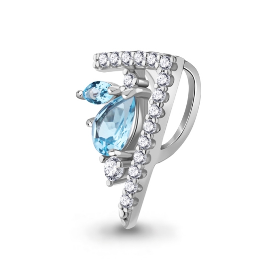 Подвеска из серебра с топазами Swiss и фианитами