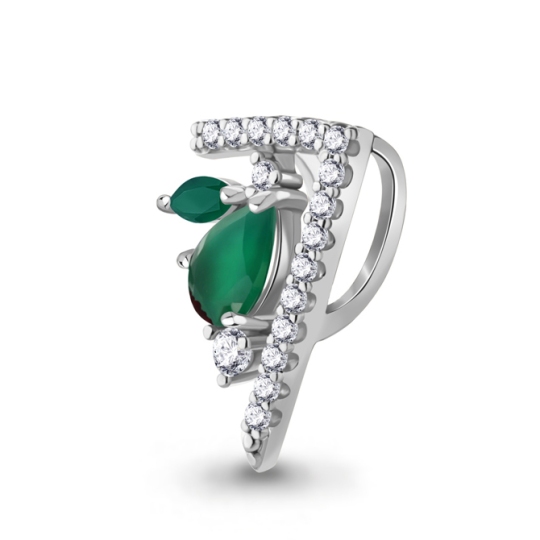 Подвеска из серебра с агатами и фианитами