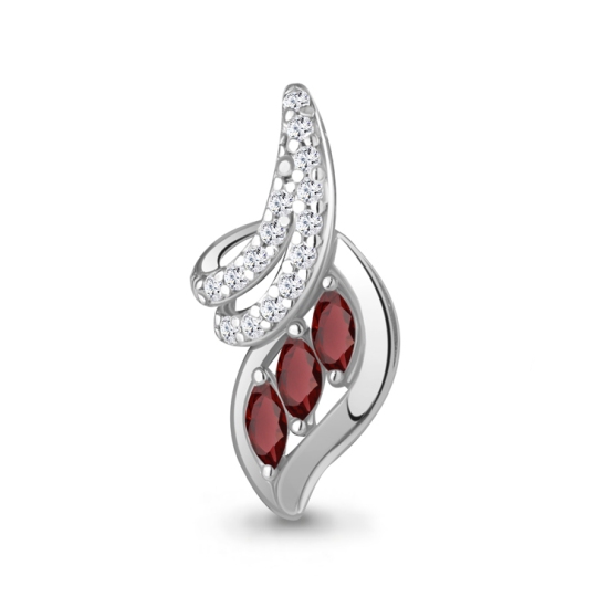 Подвеска из серебра с гранатами и фианитами