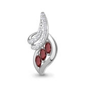 Подвеска из серебра с гранатами и фианитами