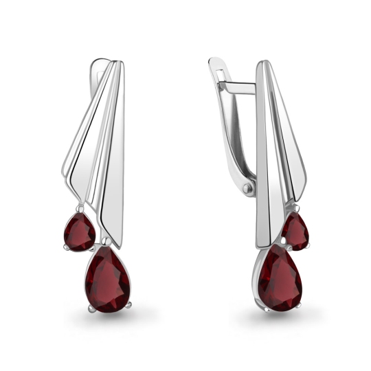 Серьги из серебра с гранатами