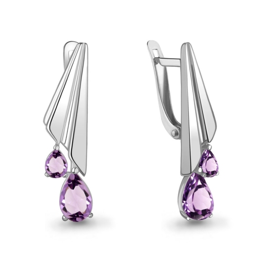 Серьги из серебра с аметистами