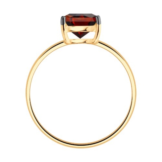 Кольцо из серебра с позолотой и гранатом