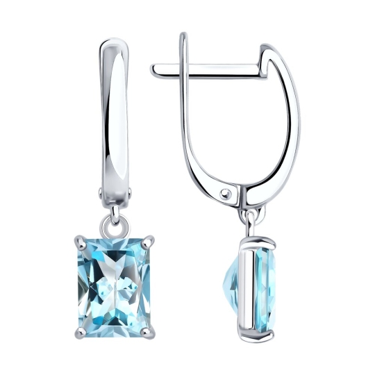 Серьги из серебра с топазами