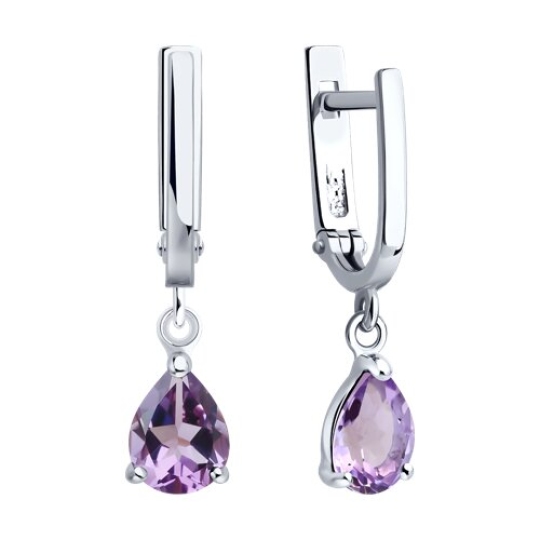 Серьги из серебра с аметистами
