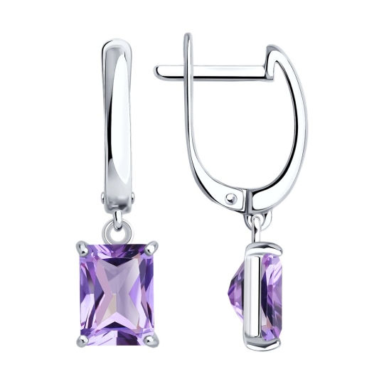 Серьги из серебра с аметистами