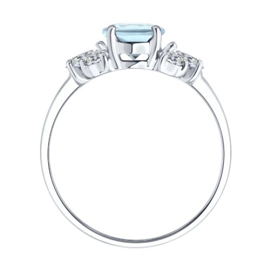 Кольцо из серебра с топазом и фианитами