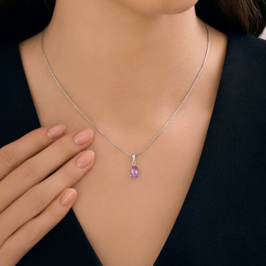 Подвеска из серебра с аметистом