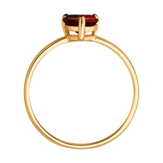 Кольцо из серебра с позолотой и гранатом