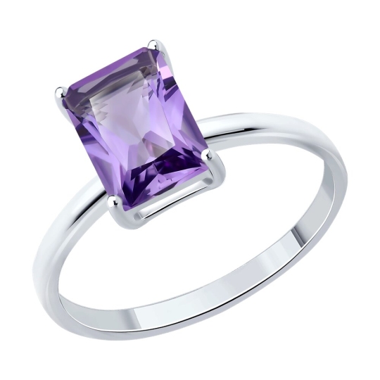 Кольцо из серебра с аметистом