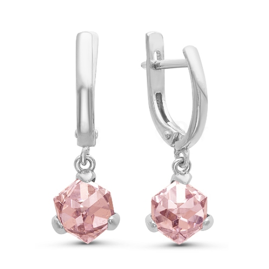 Серьги из серебра с ювелирными кристаллами