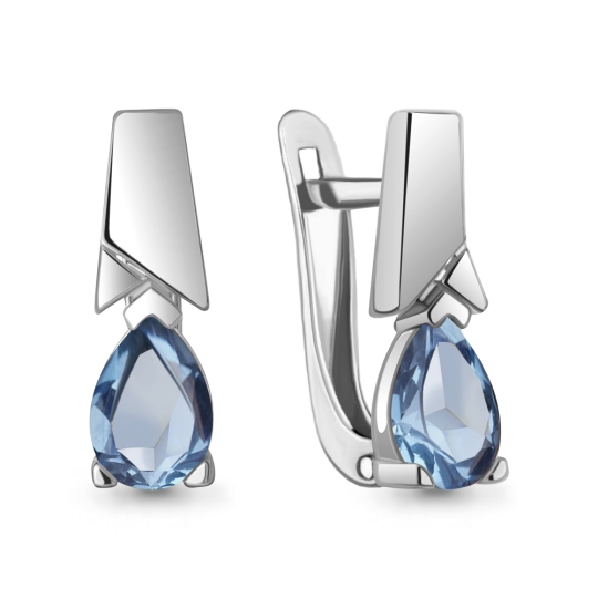 Серьги из серебра с топазами Swiss