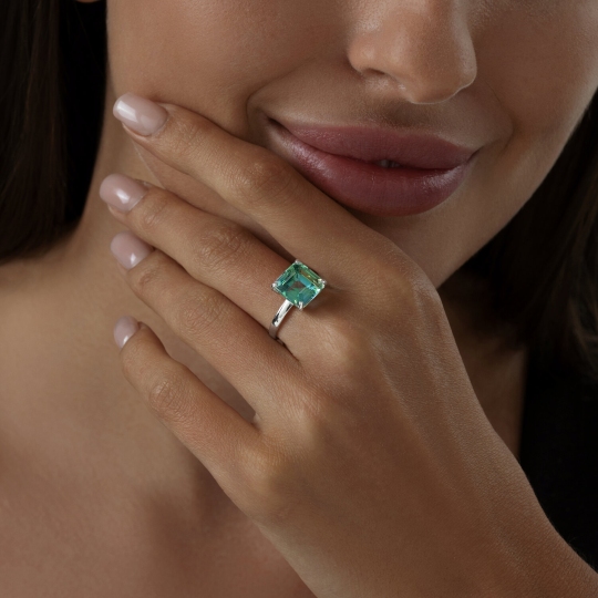 Кольцо из серебра с ситаллом