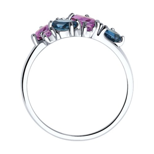 Кольцо из серебра с миксом камней