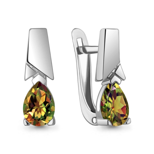 Серьги из серебра с ювелирными кристаллами