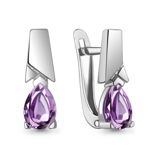 Серьги из серебра с аметистами
