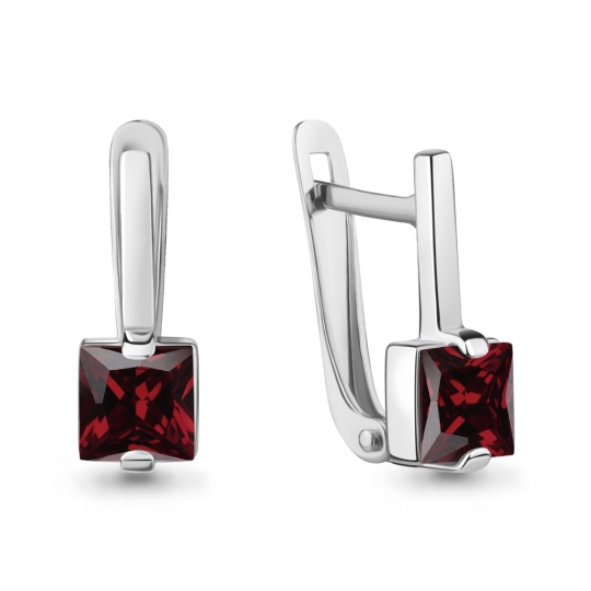 Серьги из серебра с гранатами