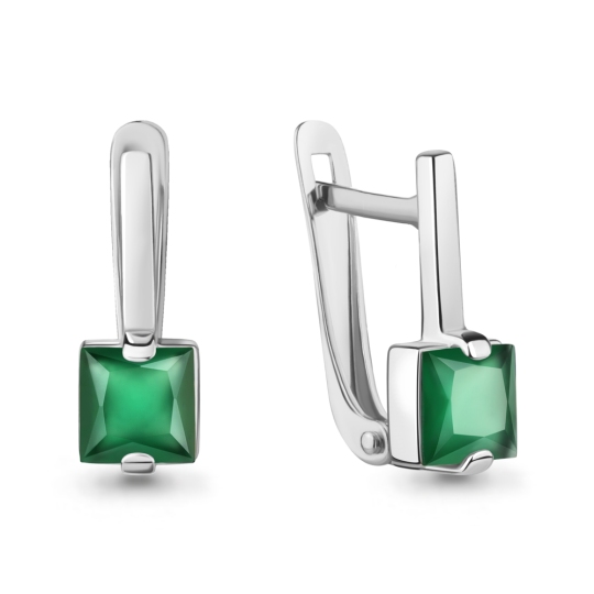 Серьги из серебра с агатами