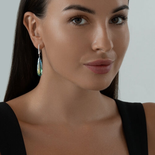 Серьги из серебра с ситаллами