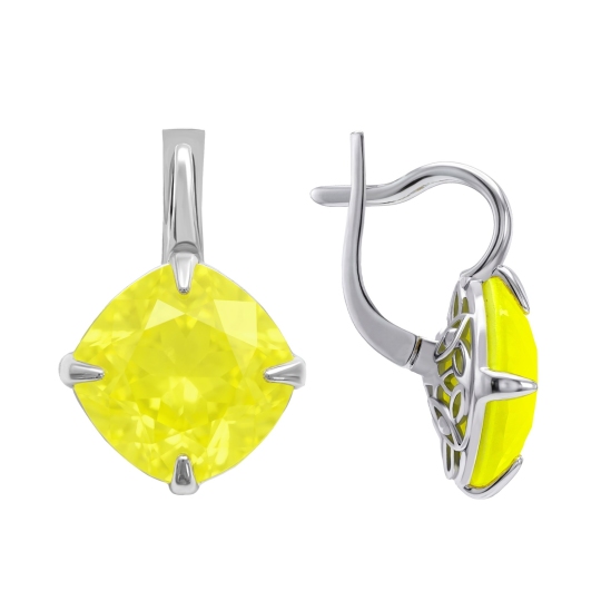 Серьги из серебра с ювелирными кристаллами