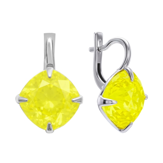 Серьги из серебра с ювелирными кристаллами