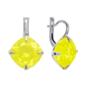 Серьги из серебра с ювелирными кристаллами