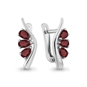 Серьги из серебра с гранатами