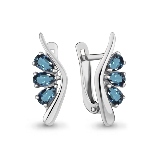 Серьги из серебра с топазами London