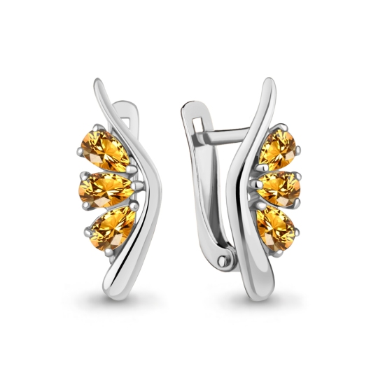 Серьги из серебра с цитринами