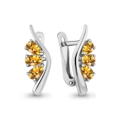 Серьги из серебра с цитринами