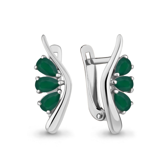 Серьги из серебра с агатами