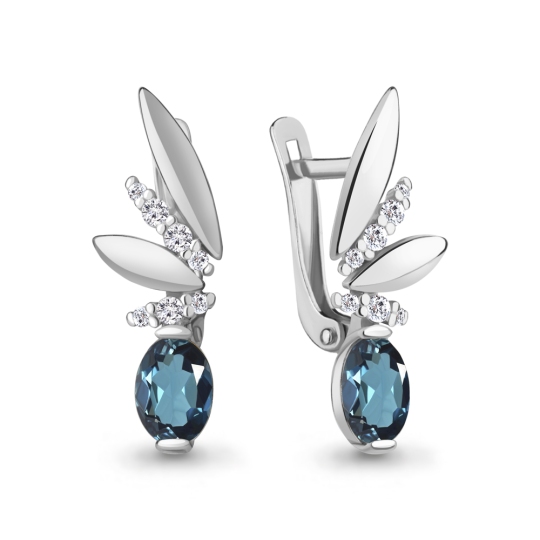Серьги из серебра с топазами London