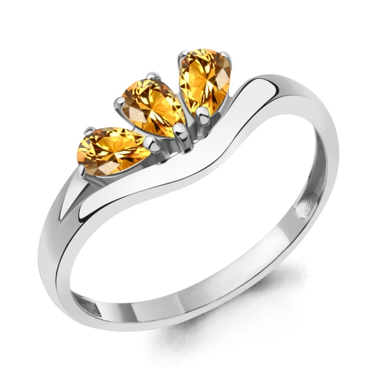 Кольцо из серебра с цитринами