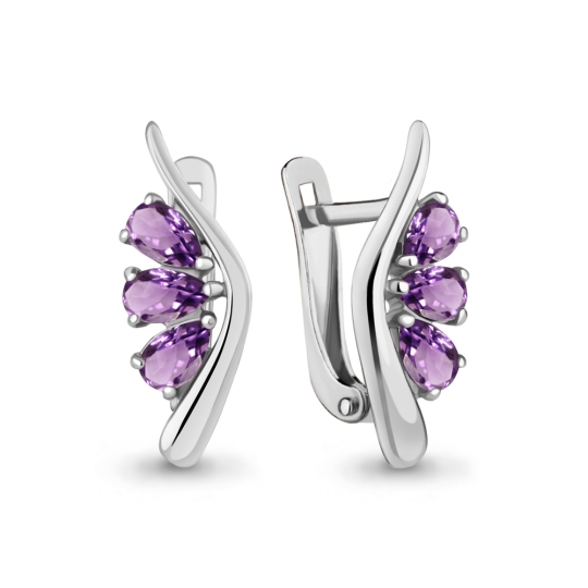 Серьги из серебра с аметистами