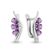 Серьги из серебра с аметистами
