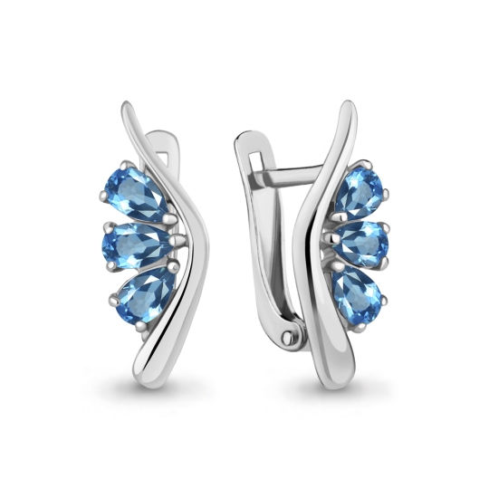 Серьги из серебра с топазами Swiss
