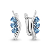 Серьги из серебра с топазами Swiss
