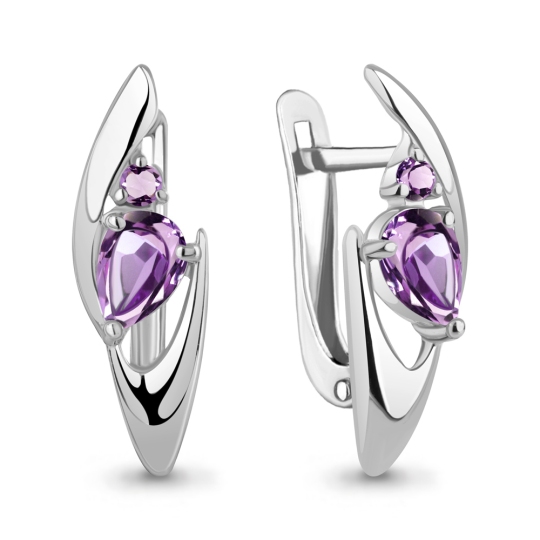Серьги из серебра с аметистами
