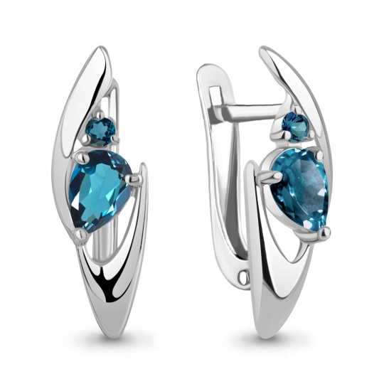 Серьги из серебра с топазами London