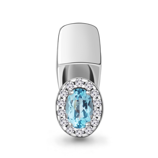 Подвеска из серебра с топазом Swiss и фианитами