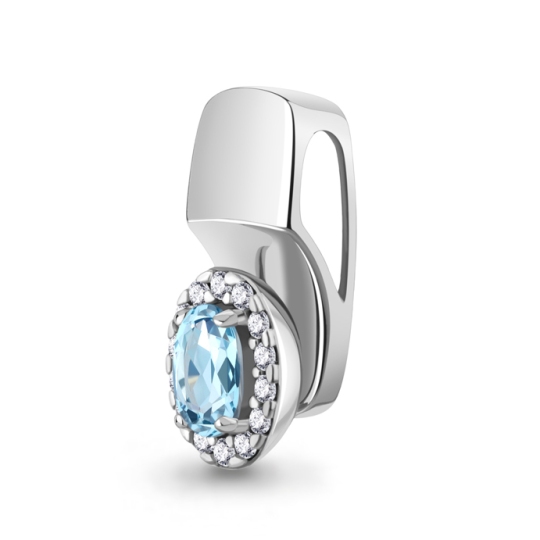 Подвеска из серебра с топазом Swiss и фианитами