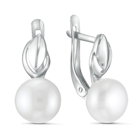 Серьги из серебра с жемчугом