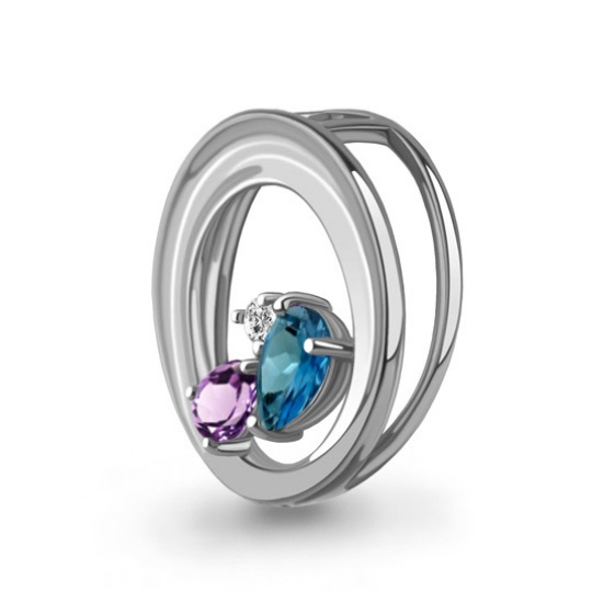 Подвеска из серебра с миксом камней