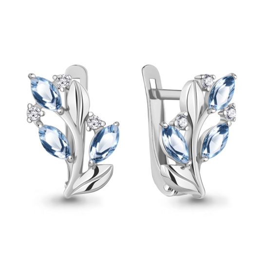 Серьги из серебра с топазами Swiss